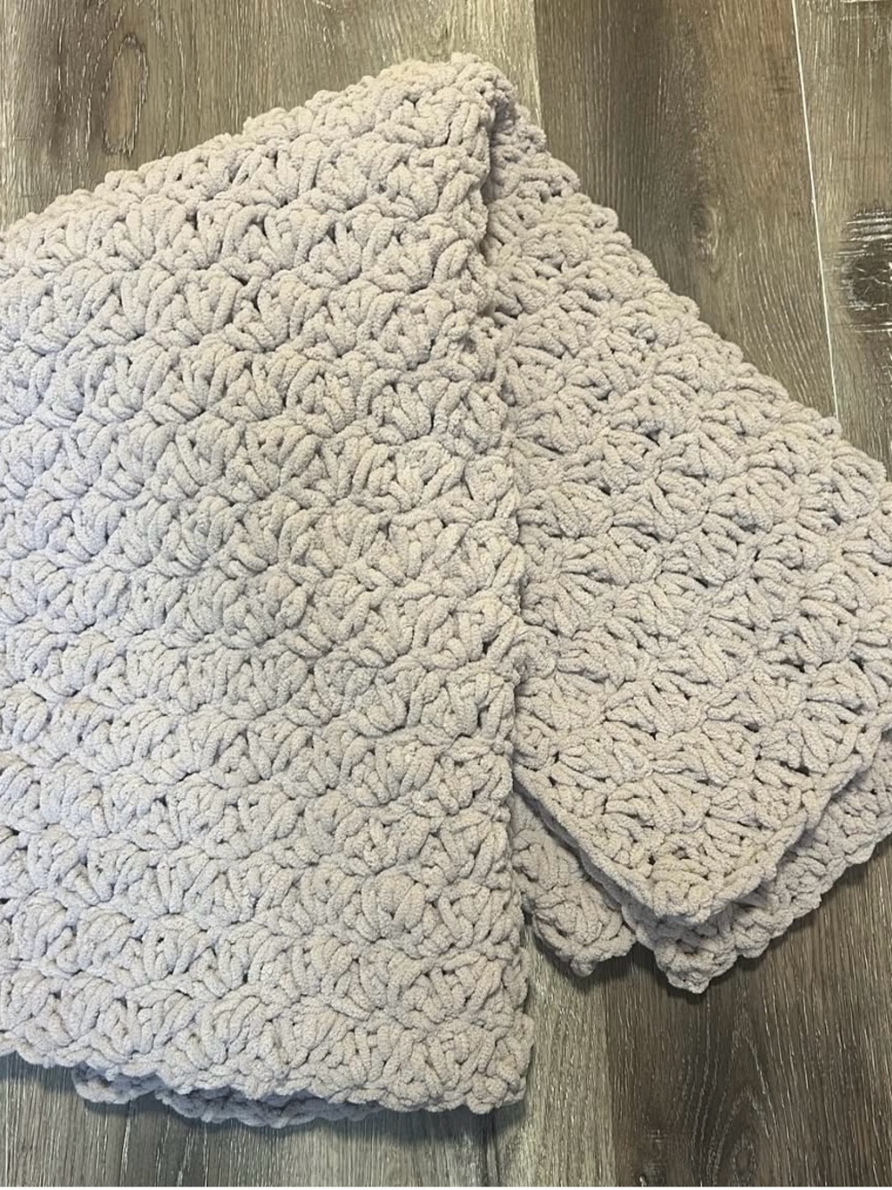 Handmade crochet throw blanket - sand colour
